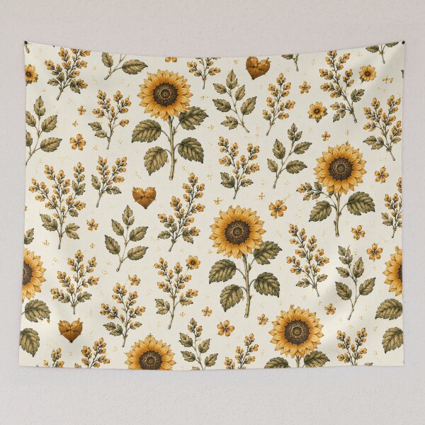 Item preview, Golden Sunflower Botanical Autumn Garden Pattern designed and sold by Luvjesus2.