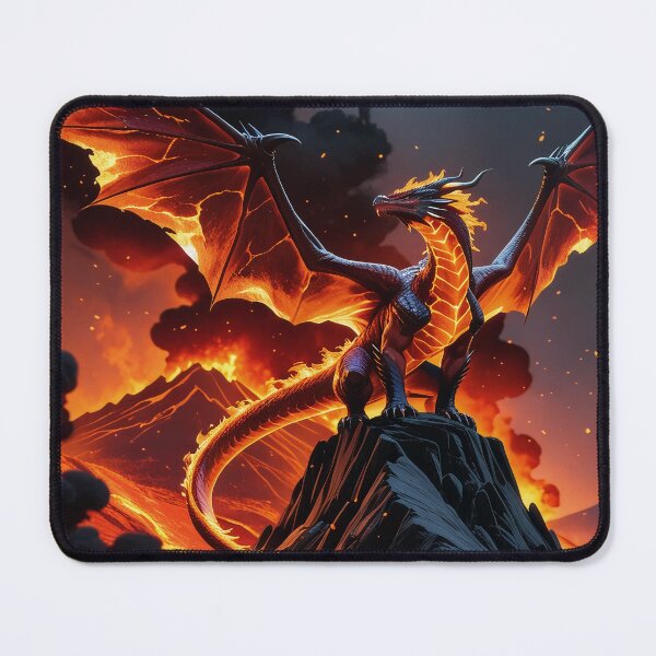 Item preview, Epic 4K Fire Lava Fantasy Dragon Art designed and sold by Freestyle Prints.