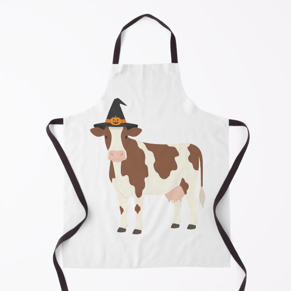 Item preview, Cute Halloween Witch Cow with Pumpkin Hat designed and sold by Inka Moon Design.