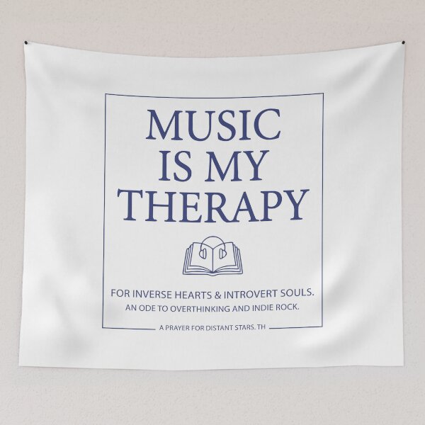 Item preview, Music Is My Therapy - Indie Rock & Introvert Aesthetic Quote designed and sold by MiaStyleStudio.