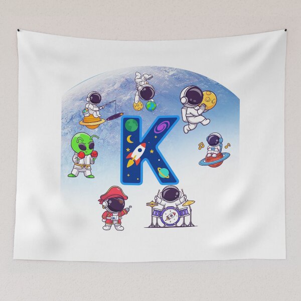 Item preview, Cute Astronaut Space Alphabet Letter K Monogram designed and sold by BoldcreationsM.