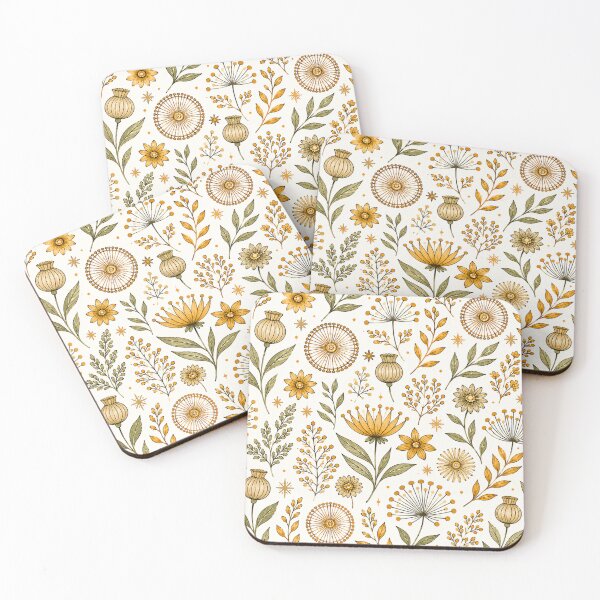Item preview, Vintage Golden Wildflower Botanical Autumn Pattern designed and sold by Luvjesus2.