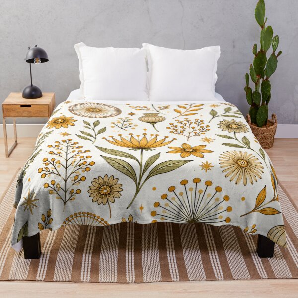 Item preview, Vintage Golden Wildflower Botanical Autumn Pattern designed and sold by Luvjesus2.