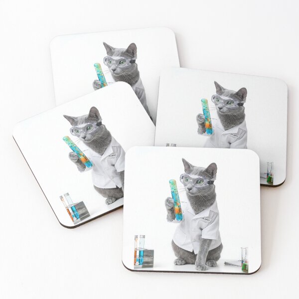 Item preview, Russian Blue Cat Scientist - Lab Genius Researcher Lover Gift designed and sold by PictoVibe.