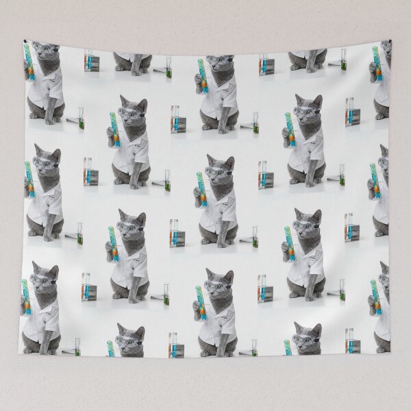 Item preview, Russian Blue Cat Scientist - Lab Genius Researcher Lover Gift designed and sold by PictoVibe.