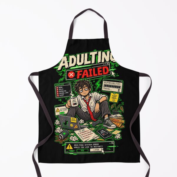 Item preview, Adulting Failed – Retro Pixel System Error Humor designed and sold by Mad Factory Designs.