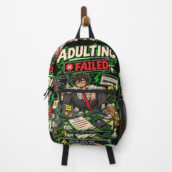 Item preview, Adulting Failed – Retro Pixel System Error Humor designed and sold by Mad Factory Designs.