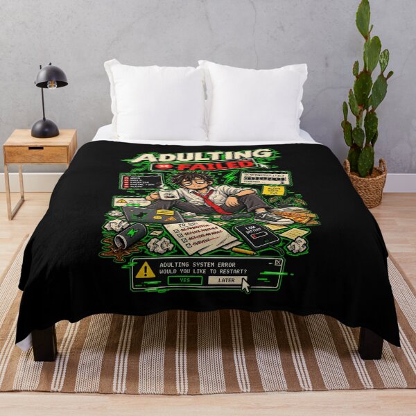 Item preview, Adulting Failed – Retro Pixel System Error Humor designed and sold by Mad Factory Designs.