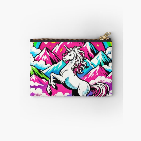 Item preview, Pop Art Unicorn Mountain Fantasy – Retro Rainbow Cosmic Print designed and sold by LuxuryApparels.