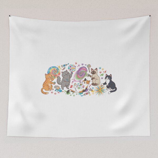 Item preview, Dot Day Cats Artist Painting Watercolor Creative Rainbow Fun designed and sold by Ghostlycats2026.