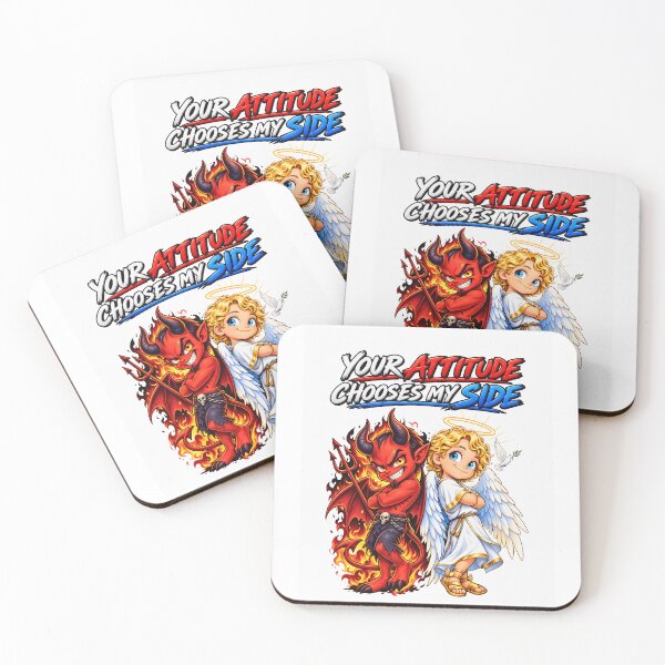 Item preview, Your Attitude Chooses My Side – Angel & Devil designed and sold by ArtSpark Studio.