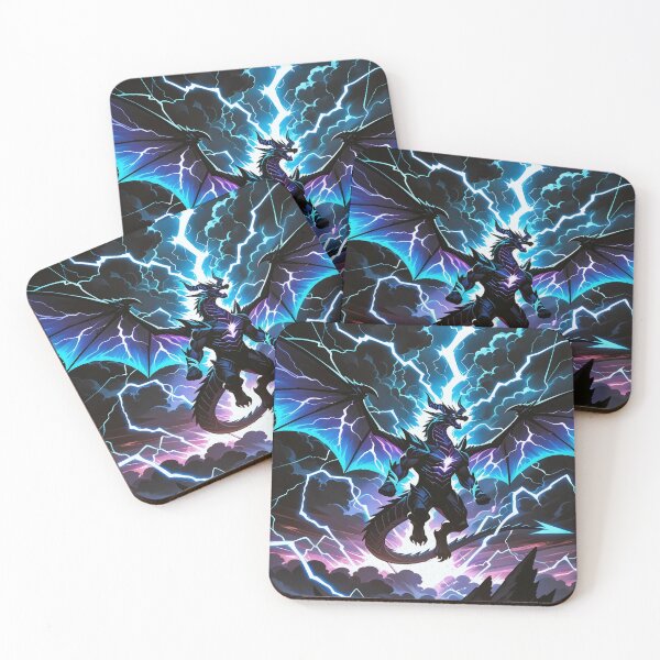 Item preview, Epic 4K Lightning Fantasy Dragon Core Art designed and sold by Freestyle Prints.