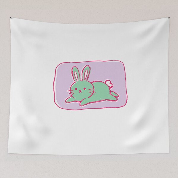 Item preview, Cute Green Bunny Nursery Room Illustration designed and sold by bosamji.