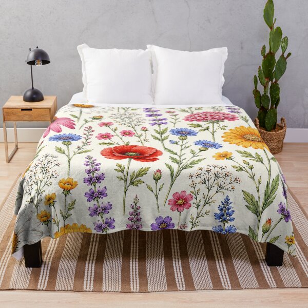 Item preview, Colorful Wildflower Meadow Botanical Floral Pattern Flowers designed and sold by Luvjesus2.