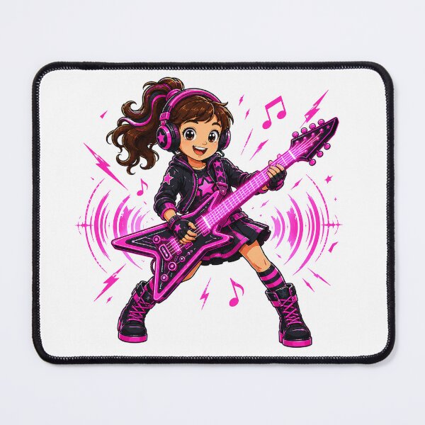 Item preview, Neon Rock Girl – Electric Guitarm - Electric Guitar - Rock out in neon style! designed and sold by Nubian Style.