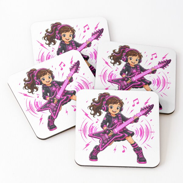 Item preview, Neon Rock Girl – Electric Guitarm - Electric Guitar - Rock out in neon style! designed and sold by Nubian Style.