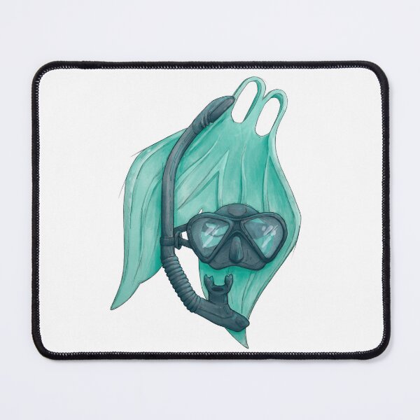Item preview, Snorkel mask & monofin artwork designed and sold by Moana Matron Designs.