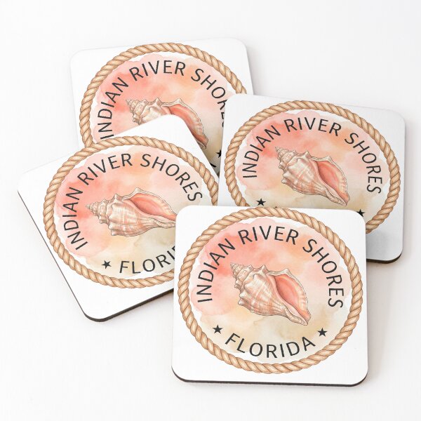Item preview, Indian River Shores Florida Seashell Nautical Rope Coastal Badge designed and sold by CityMerch4.