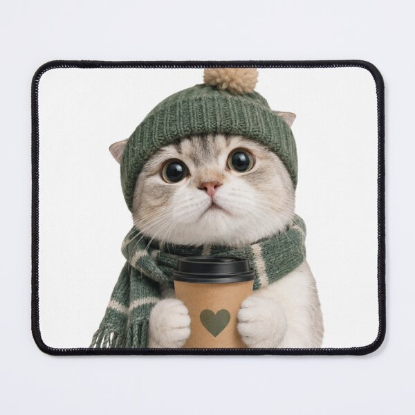 Item preview, Cozy Winter Coffee Cafe Cat Illustration designed and sold by bosamji.
