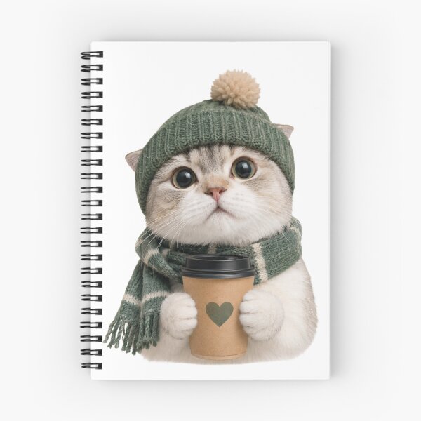 Item preview, Cozy Winter Coffee Cafe Cat Illustration designed and sold by bosamji.