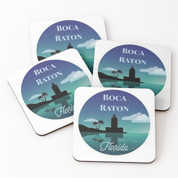 Item preview, Boca Raton Florida Resort Skyline Retro Coastal Sunset Badge designed and sold by CityMerch4.