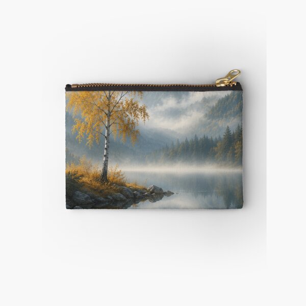 Item preview, Golden Birch Tree by Mountain Lake - Minimalist Nature Wall Art designed and sold by PickyAura.