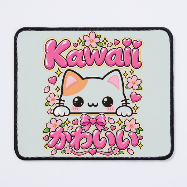 Item preview, Kawaii Cat Japanese Cute Sakura Anime Style Design designed and sold by The Kawaii Forge.