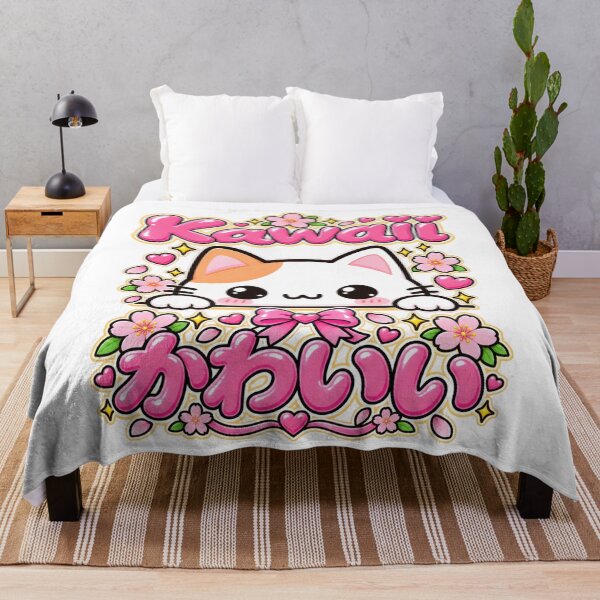 Item preview, Kawaii Cat Japanese Cute Sakura Anime Style Design designed and sold by MindForgeDesign.