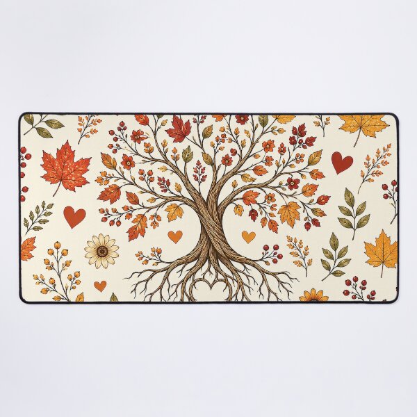 Item preview, Autumn Tree of Life Hearts Botanical Fall Pattern Fall Season designed and sold by Luvjesus2.