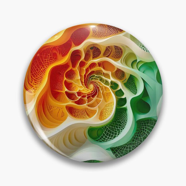 Item preview, Colorful Spiral Patterns in Green and Orange  designed and sold by Vicky Brago-Mitchell®.