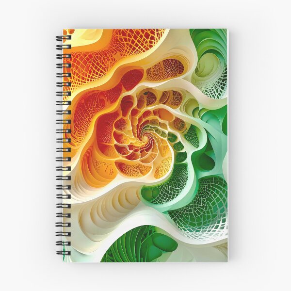 Item preview, Colorful Spiral Patterns in Green and Orange  designed and sold by Vicky Brago-Mitchell®.