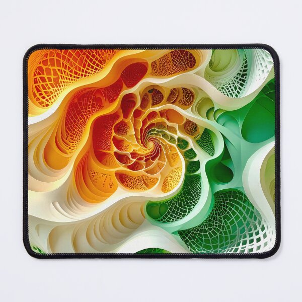 Item preview, Colorful Spiral Patterns in Green and Orange designed and sold by Vicky Brago-Mitchell®.