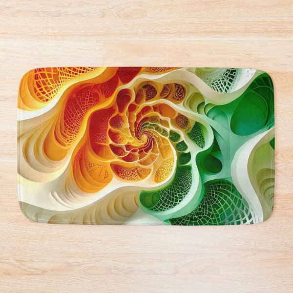 Item preview, Colorful Spiral Patterns in Green and Orange  designed and sold by Vicky Brago-Mitchell®.