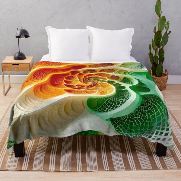 Item preview, Colorful Spiral Patterns in Green and Orange designed and sold by Vicky Brago-Mitchell®.