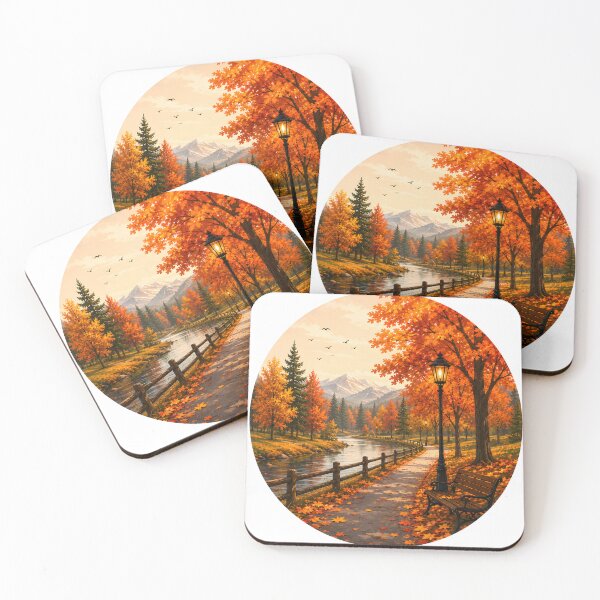Item preview, Peaceful Autumn Park by the River designed and sold by TinyWeird.