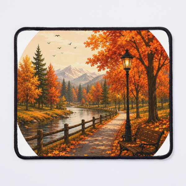 Item preview, Peaceful Autumn Park by the River designed and sold by TinyWeird.