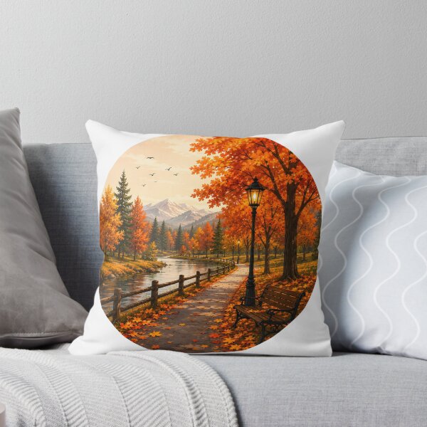 Item preview, Peaceful Autumn Park by the River designed and sold by TinyWeird.