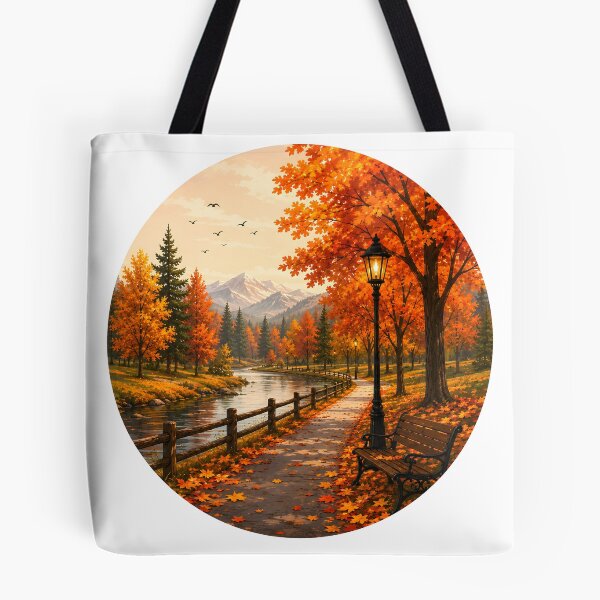 Item preview, Peaceful Autumn Park by the River designed and sold by TinyWeird.