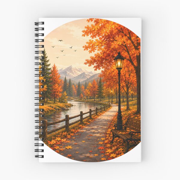 Item preview, Peaceful Autumn Park by the River designed and sold by TinyWeird.