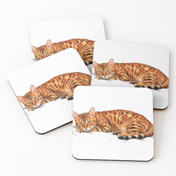 Item preview, water color Bengal cat sticker designed and sold by Stickers void.