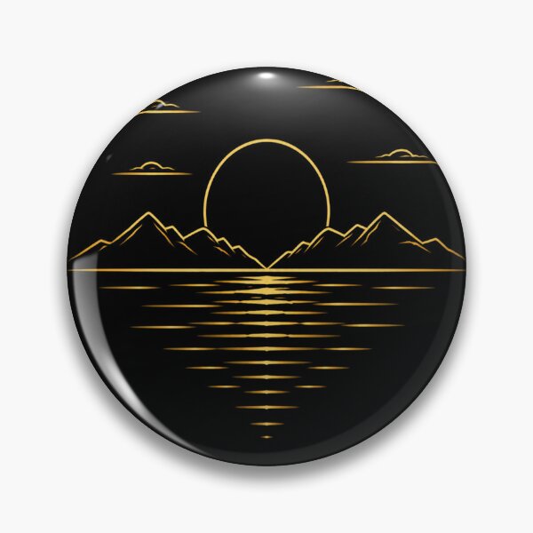 Item preview, Golden Sunset Horizon - Minimalist Mountain Line Art designed and sold by PrintGo26.