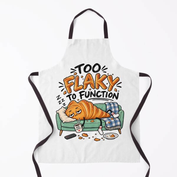 Item preview, Too Flaky to Function – Funny Tired Croissant designed and sold by IrynaLineArt.