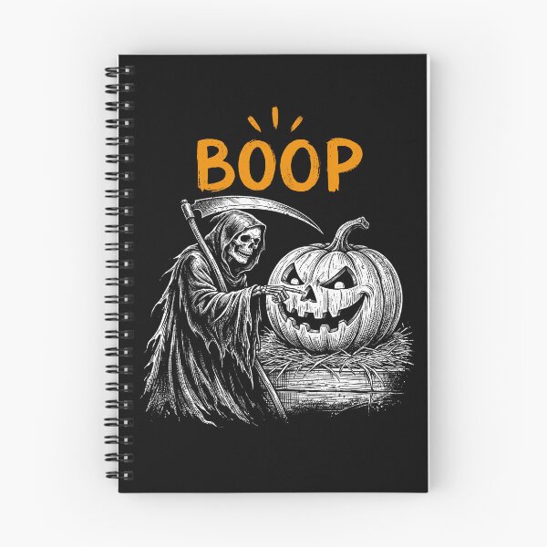 Item preview, Vintage Grim Reaper Pumpkin Halloween BOOP Funny Skeleton Shirt designed and sold by ArcaneArtistry.