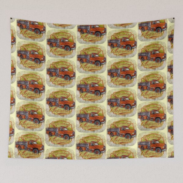 Item preview, Dedicated Firetruck Firefighter  designed and sold by artmuvz.