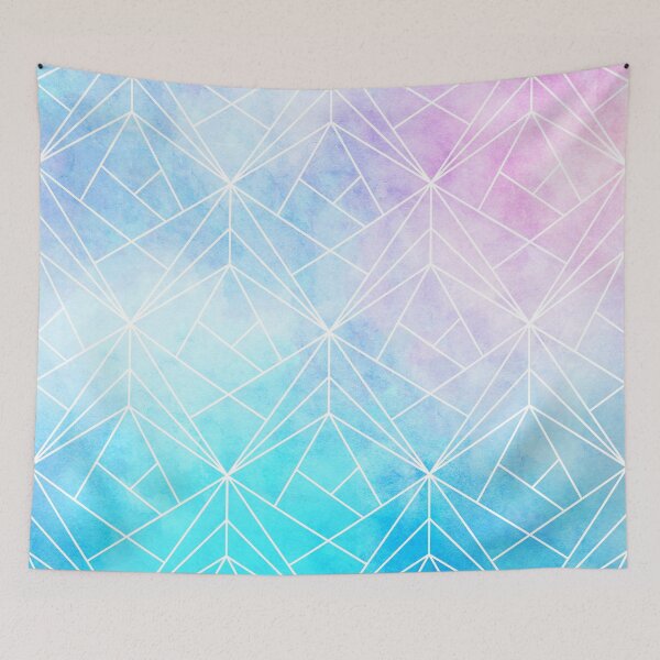 Item preview, Geometric White Pattern on Watercolor Background designed and sold by Vic Torys ☆.