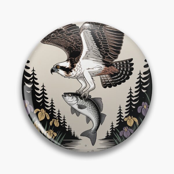 Item preview, Osprey Catching Fish Lake Wildlife Art designed and sold by NuvoraNest.