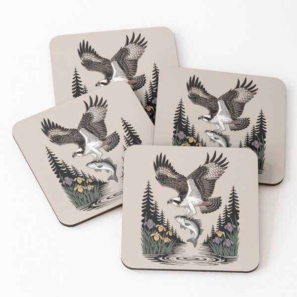 Item preview, Osprey Catching Fish Lake Wildlife Art designed and sold by NuvoraNest.