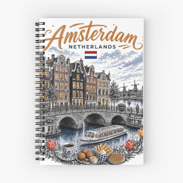 Item preview, Amsterdam Netherlands Vintage Travel Art designed and sold by CHC.