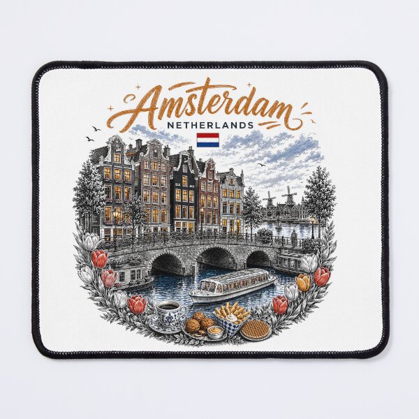 Item preview, Amsterdam Netherlands Vintage Travel Art designed and sold by CHC.