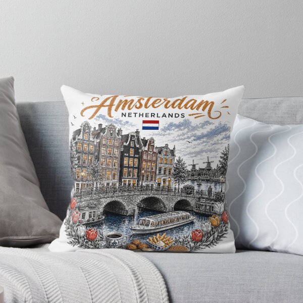 Item preview, Amsterdam Netherlands Vintage Travel Art designed and sold by CHC.